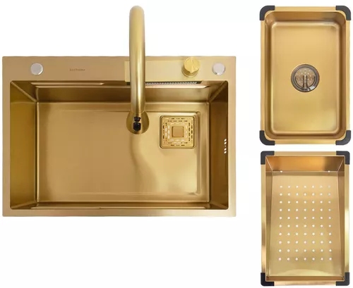 купить Мойка кухонная со смесителем SanDonna HD6850 Auriu в Кишинёве 