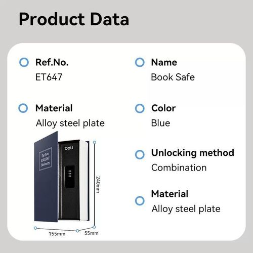cumpără Safeu de oficiu Deli Seif metalic T647, 240x155x55 mm, cod în Chișinău 