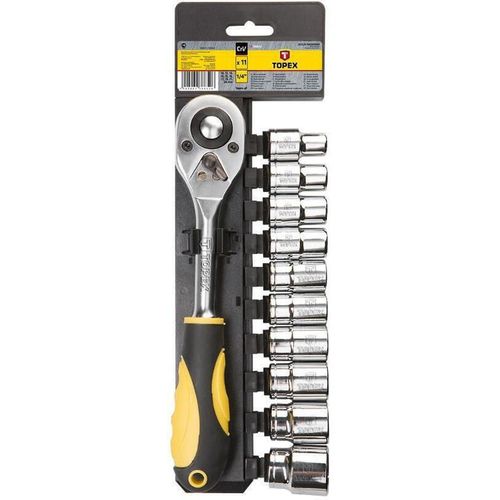 купить Набор ручных инструментов Topex 38D652 Chei tubulare 1/2 clichet 190mm (11buc) в Кишинёве 