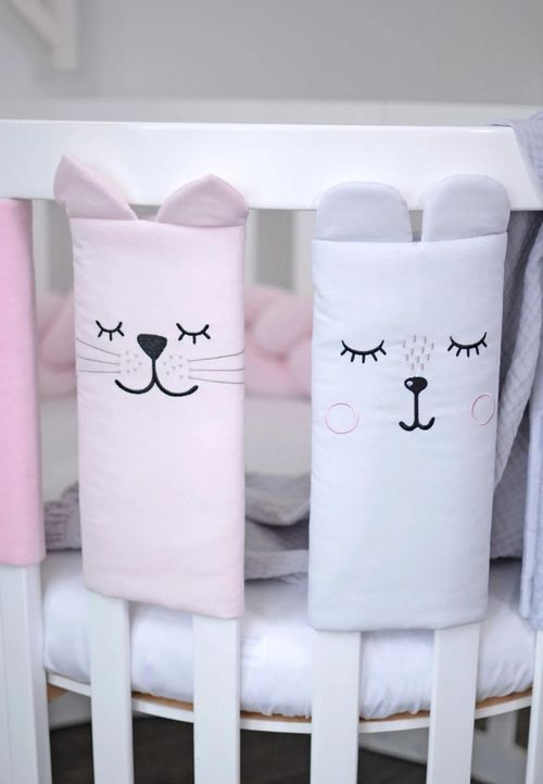 cumpără Protecție laterală pentru pătuț Veres 154.05.13 Комплект Фэнс-бампер Summer Kitty Pink (6ед) în Chișinău 