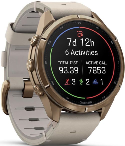 cumpără Ceas inteligent Garmin Fenix 9 Pro, 43mm, inReach, Gold, Lthr White bd (010-04335-41) în Chișinău 
