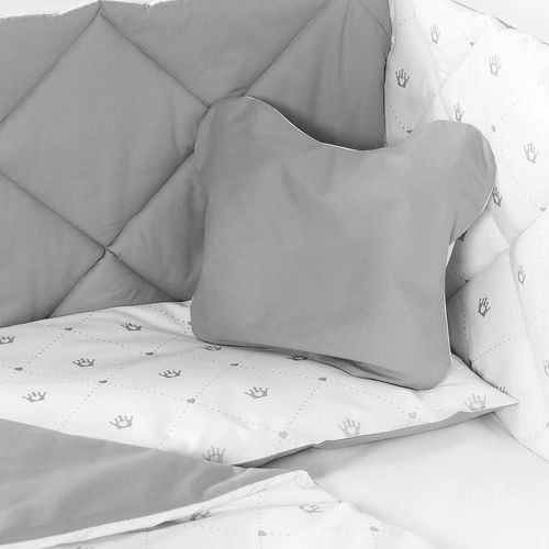 купить Детское постельное белье PernaMea Set lenjerie 8 piese Coronita Gri (PM.102145/2) в Кишинёве 