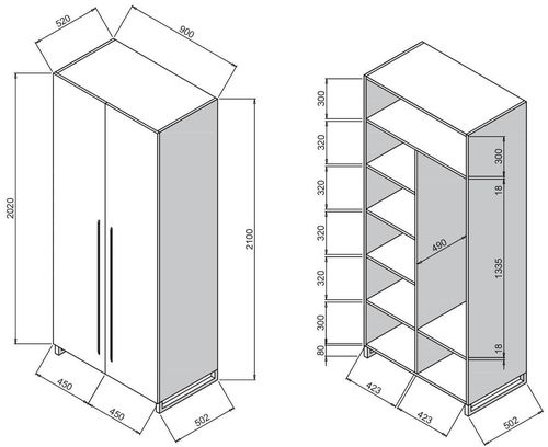 cumpără Dulap de birou Deco Dulap Haine/Poliță Urban 80 în Chișinău 