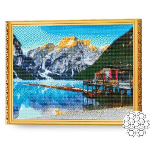 купить Картина по номерам Art Gallery GA76695 Mozaic cu diamante 40x50cm Lacul azuriu in munti в Кишинёве 