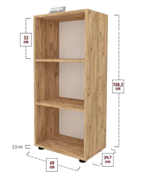 купить Офисный стеллаж Nex Home Folder, 49x30x108 cm, Дуб(13-23-02) в Кишинёве 