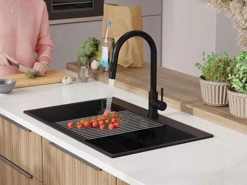 купить Мойка кухонная Primagran Oslo 80 Top Black + accesorii 530x780 MOMKC в Кишинёве 