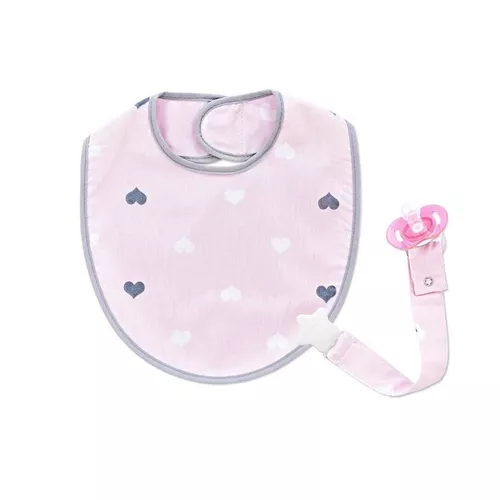 купить Слюнявчики BabyJem 453 Baveta cu suport pentru suzeta Roz в Кишинёве 