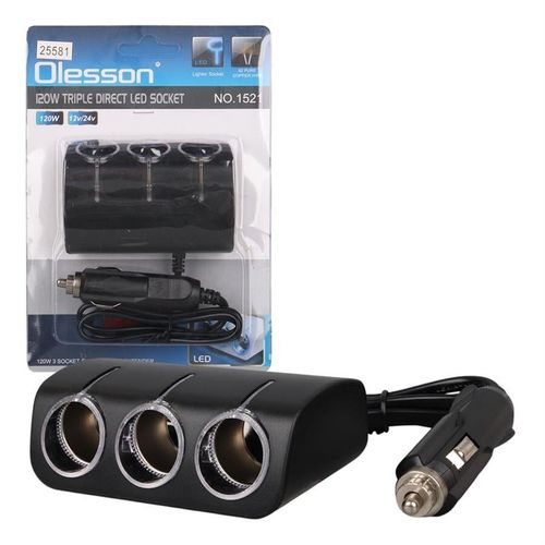 купить Разветвитель для прикуривателя Olesson NO.1521 черный Y15-185, тройник в Кишинёве 