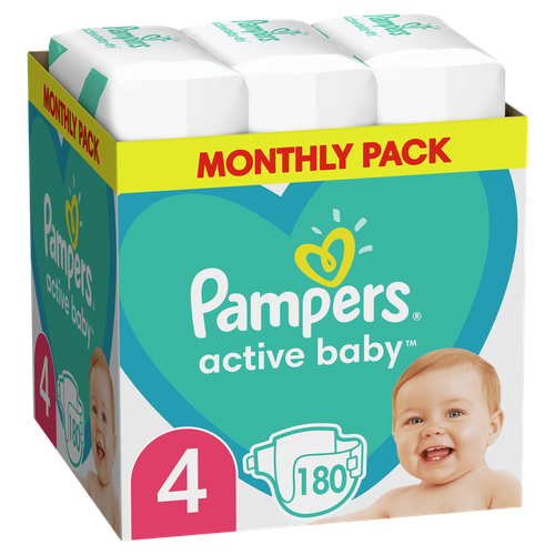 Scutece Pampers Active Baby 4 (9-14 kg) 180 buc 