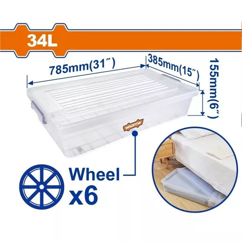 купить Короб для хранения Wadfow WTB2434 Container plastic cu roti 34L в Кишинёве 