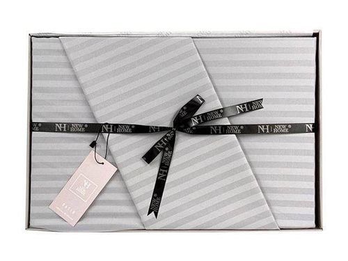 cumpără Textile de casă Promstore 53380.4 Lenjerie de pat Euro 2, NH Stripe Satin, gri în Chișinău 