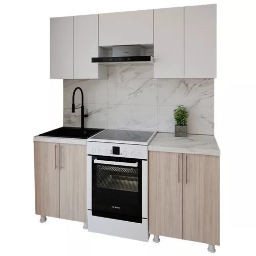 cumpără Mobilă pentru bucatarie Smartex (30003) K1 180cm Alb+Stejar Deschis în Chișinău 