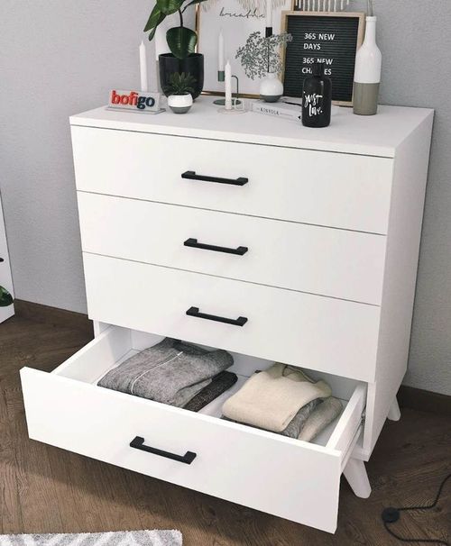 cumpără Comodă Nex Home Dresser, 4 compartimente, 76x44x86,5 cm, Alb (27-02-01) în Chișinău 