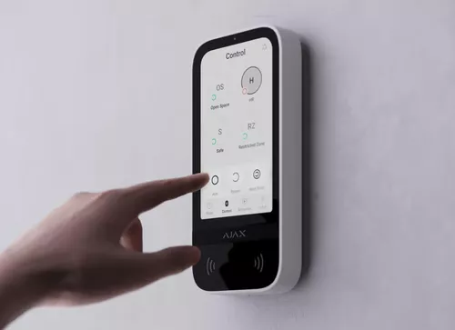 купить Аксессуар для систем безопасности Ajax KeyPad TouchScreen (8EU) ASP white в Кишинёве 