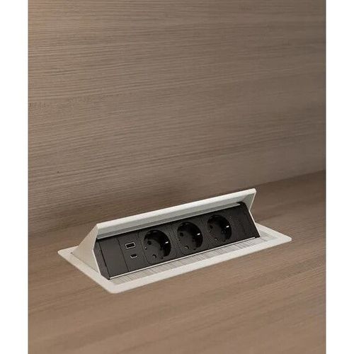 купить Розетка электрическая ASA Plastici 060.31F.00508 Versanet 3 sockets F+ 1 USB 5V (A+C) Matt white в Кишинёве 