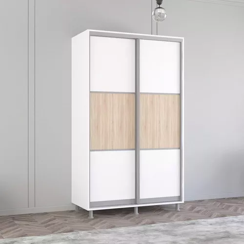 cumpără Dulap Mobildor-Lux Aron cu uși glisante orizontal (130x60x210H cm) Alb Brilliant în Chișinău 