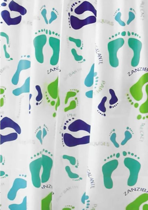 cumpără Perdea de duș Bisk 06892 PEVA FUN FEET MULTI albastru 180x200 în Chișinău 