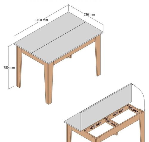 cumpără Masă Trendy Kiev 506-Nuc, Alb 110x75x72cm în Chișinău 