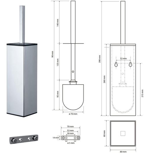 купить Ёршик для унитаза Bemeta Via perete 135913091 в Кишинёве 