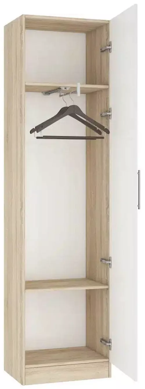 купить Шкаф Mobildor-Lux Шкаф-купе Practik (55x40x210H см) Sonoma/белый в Кишинёве 