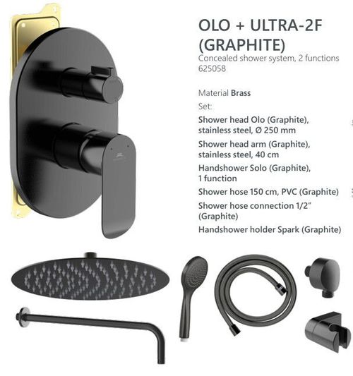 купить Душевая панель Rubineta OLO+ULTRA-2F (GRAPHITE) в Кишинёве 