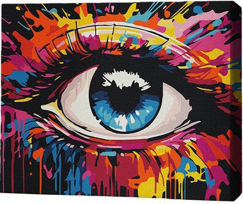 cumpără Tablou pe numere BrushMe RMGB021FC 30x40сm (pânză neagră/fără cutie) Emoția privirii în Chișinău 