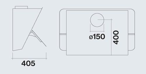 купить Вытяжка Falmec FLIPPER 85 GREEN TECH Black Satin Glass RAL 9005 (with filter pack) в Кишинёве 