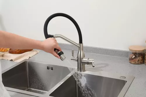 cumpără Bateria bucătărie Frap F 4397-5 (chiuveta plus flexibil) Alama SATIN în Chișinău 