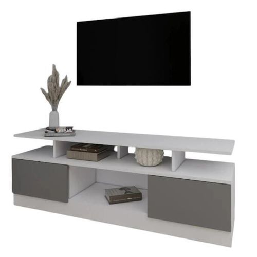 cumpără Comodă TV Smartex (16545) Т9 200cm TV Alb+Grafit în Chișinău 