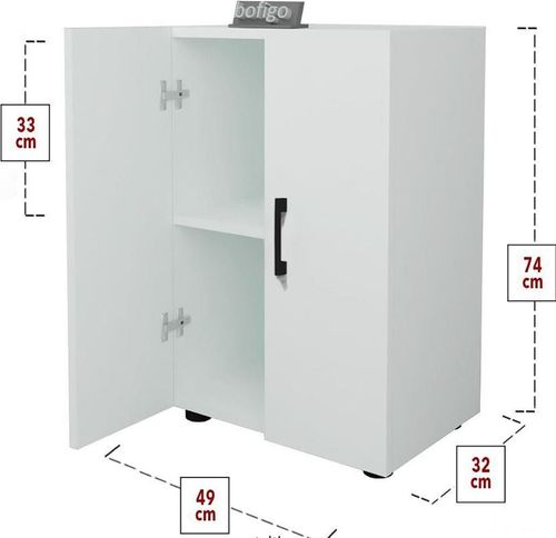 купить Офисный шкаф Nex Home Biblioteca cu 2 usi, 3 compartimente Folder 49 x 31,8 x 73,8 cm, Alb в Кишинёве 