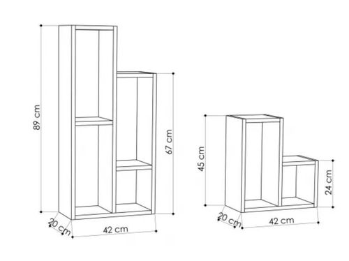 купить Офисный стеллаж Trendy Sule, Antracit 42x89x20cm, raft de carti в Кишинёве 