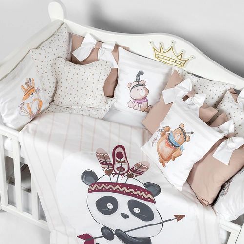 cumpără Lenjerie de pat pentru copii PernaMea Set lenjerie 8 piese Premium Panda (PM.105896/2) în Chișinău 
