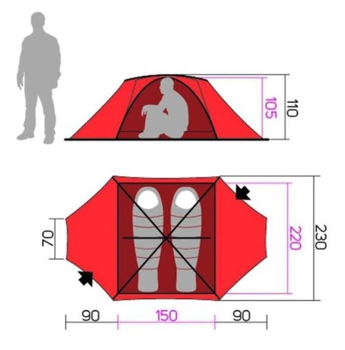cumpără Cort Hannah COVERT 2 mandarin red (116-054-A6504) în Chișinău 