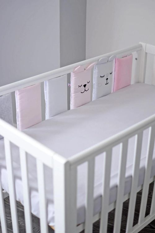 cumpără Protecție laterală pentru pătuț Veres 154.05.13 Комплект Фэнс-бампер Summer Kitty Pink (6ед) în Chișinău 