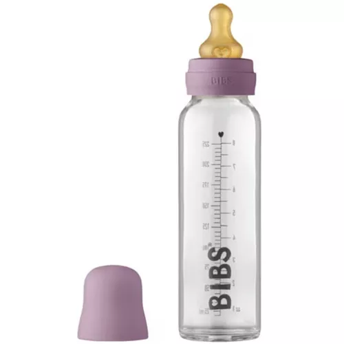 купить Поильник BIBS 5014300 Biberon din sticla anticolici Mauve cu tetina din latex 0+ luni, 225ml в Кишинёве 