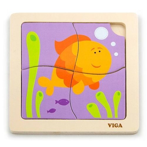 Mini-puzzle din lemn “Pește”  VIGA 