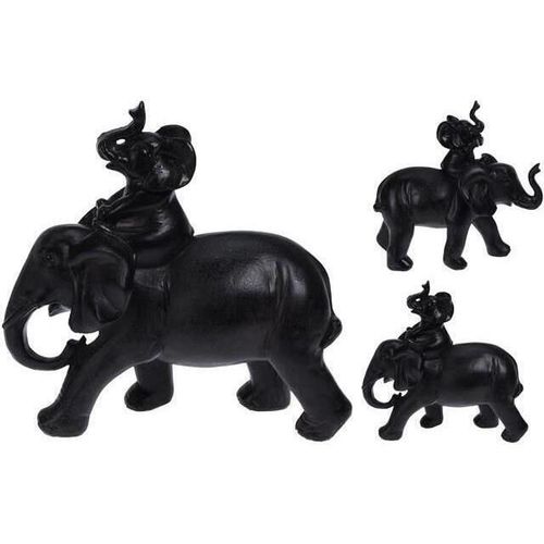 купить Декор Promstore 42481 Статуэтка Слон со слоненком 15x15cm, керамика, черный в Кишинёве 