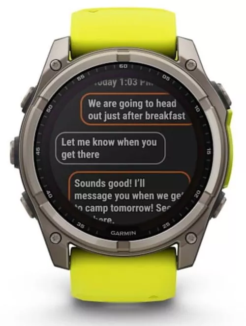 cumpără Ceas inteligent Garmin Fenix 8 – 47 mm, Solar, Sapphire, Titanium with Amp Yellow (010-02906-21) în Chișinău 