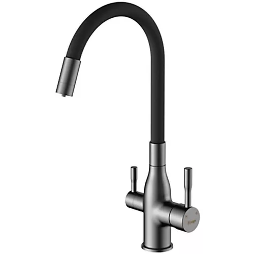 cumpără Bateria bucătărie Frap F 4396-15 (chiuveta flexibil) Alama, GRAFIT în Chișinău 