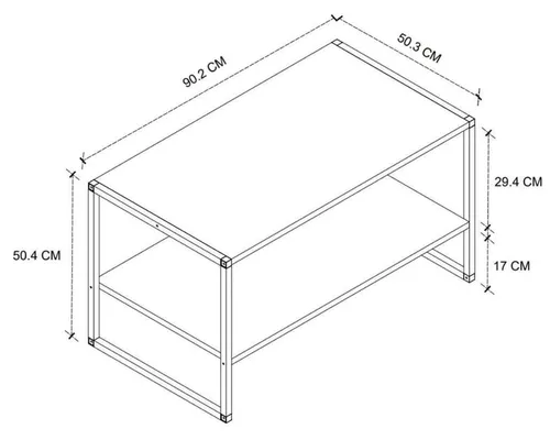 cumpără Măsuţă cafea Nex Home Cu 2 nivele Metal, 90x50 cm, Stejar (22-59-02) în Chișinău 