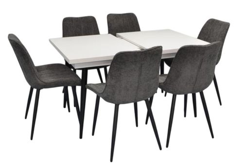 cumpără Set masă și scaune Evelin di Costacurta стол DT-433-3B + 6 стульев YTC-055B Dark grey în Chișinău 