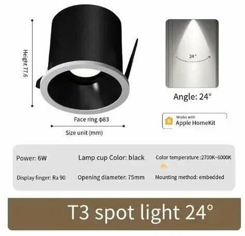 cumpără Corp de iluminat interior Aqara Встраиваемый светильник Spotlight T3 6W, черный спот (SDL03LM) în Chișinău 