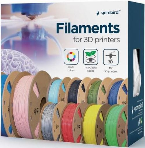 купить Нить для 3D-принтера Gembird PLA Filament, Black, 1.75 mm, 1 kg в Кишинёве 