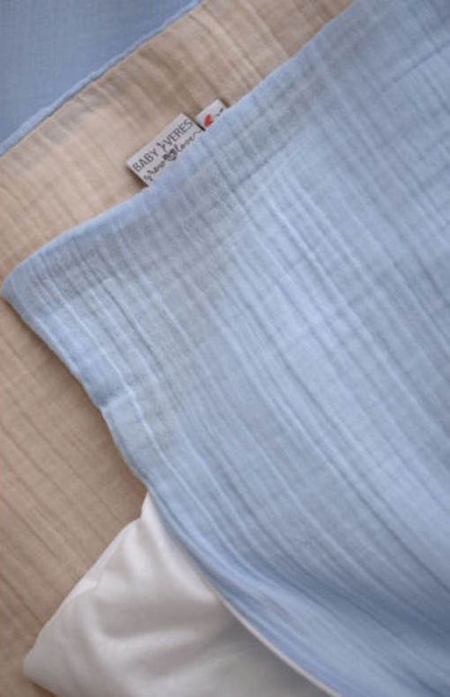 купить Детское постельное белье Veres 153.7.02 Сменная постель Муслин Голубой-бежевый (90*110/40*60) (3ед.) в Кишинёве 