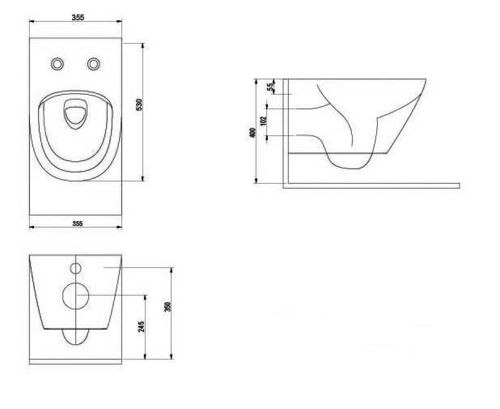 купить Унитаз Ege Vitrifye KNIDOS rimoff (88303) + bide latte в Кишинёве 