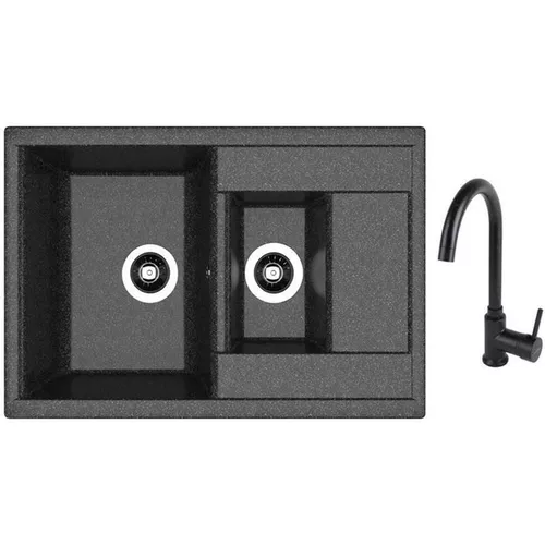 купить Мойка кухонная со смесителем Dr.Gans Astra 760K + SanDonna F 7073 negru в Кишинёве 