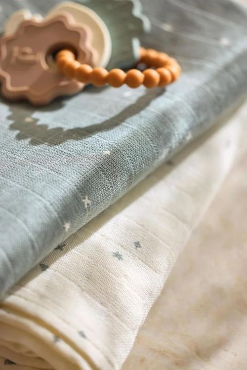 купить Аксессуар для пеленания Jollein 535-852-67102 Pelinci de muselina Twinkling Sea Green, 115x115cm, 2buc в Кишинёве 