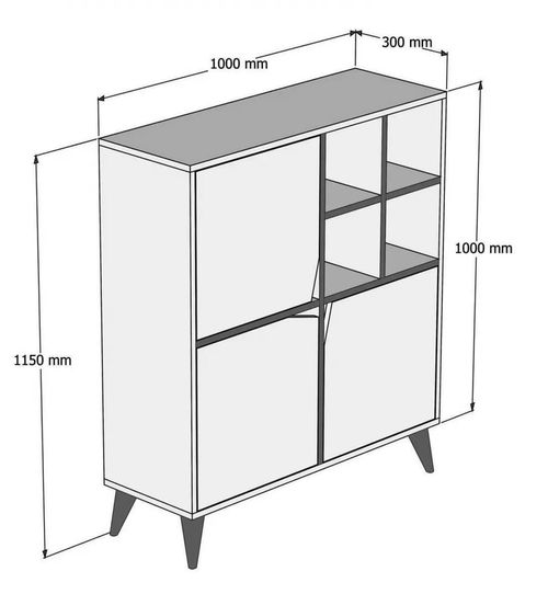купить Комод Trendy Puls-Nuc 100x115x30cm, multifunctionala (GTR006629) в Кишинёве 