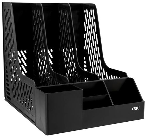 купить Лоток для документов Deli DLEZ00122 Suport documente Maxi A4, 3 compart., negru в Кишинёве 