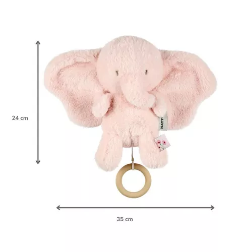 cumpără Jucărie cu pandantiv Nattou 759182 Fanfan musical plush toy elephant pink în Chișinău 